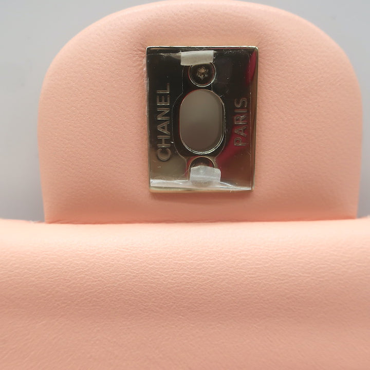 Chanel Medium Double Flap Bag Pink Quilted Lambskin Leather NEW