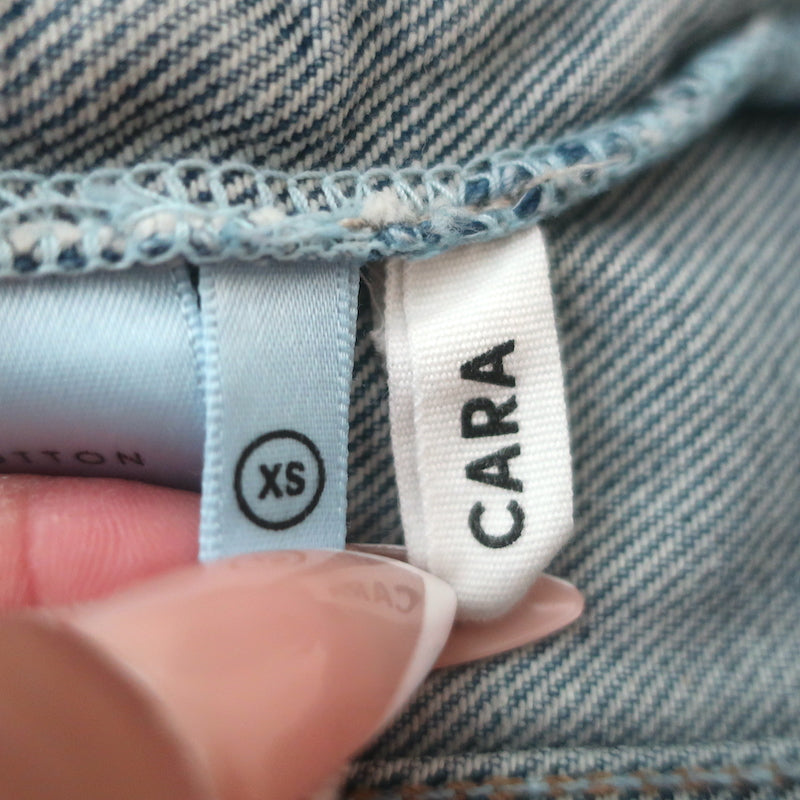 GRLFRND Cara Cropped Denim Jacket London Calling Size Extra Small