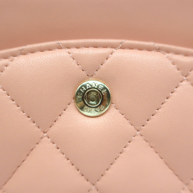 Chanel Medium Double Flap Bag Pink Quilted Lambskin Leather NEW