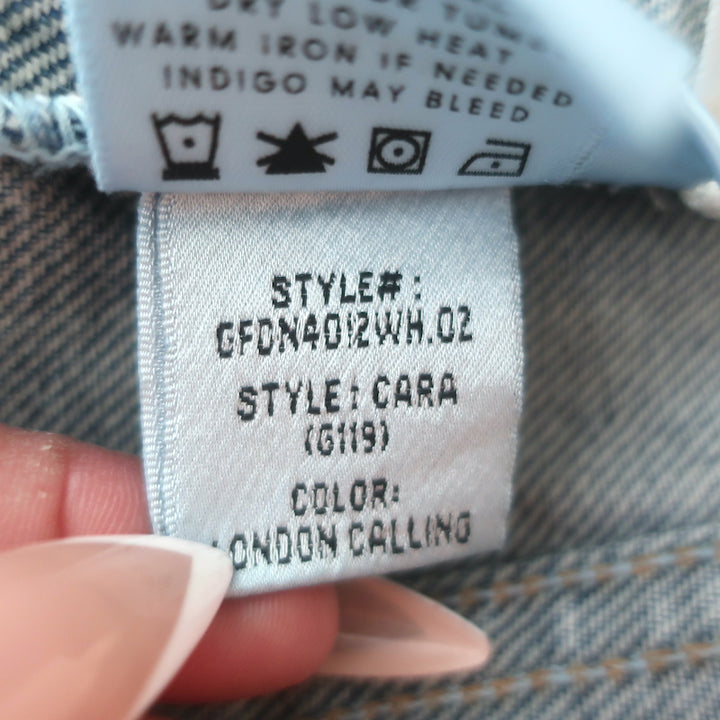 GRLFRND Cara Cropped Denim Jacket London Calling Size Extra Small