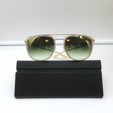 Barton Perreira Lafayette Mirrored Aviator Sunglasses Champagne/Green