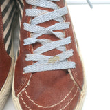 Golden Goose Slide Striped High Top Sneakers Burgundy Suede Size 36