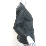 Zadig & Voltaire Victor Leather Blazer Black Size Large One-Button Jacket