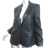 Zadig & Voltaire Victor Leather Blazer Black Size Large One-Button Jacket