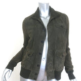 Ralph Lauren Purple Label Suede-Front Cashmere Jacket Olive Size Medium