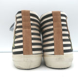 Golden Goose Slide Striped High Top Sneakers Burgundy Suede Size 36