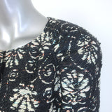 Chanel 2018 Resort Paris-Greece Jacquard Tweed Owl-Button Coat Black Size 38