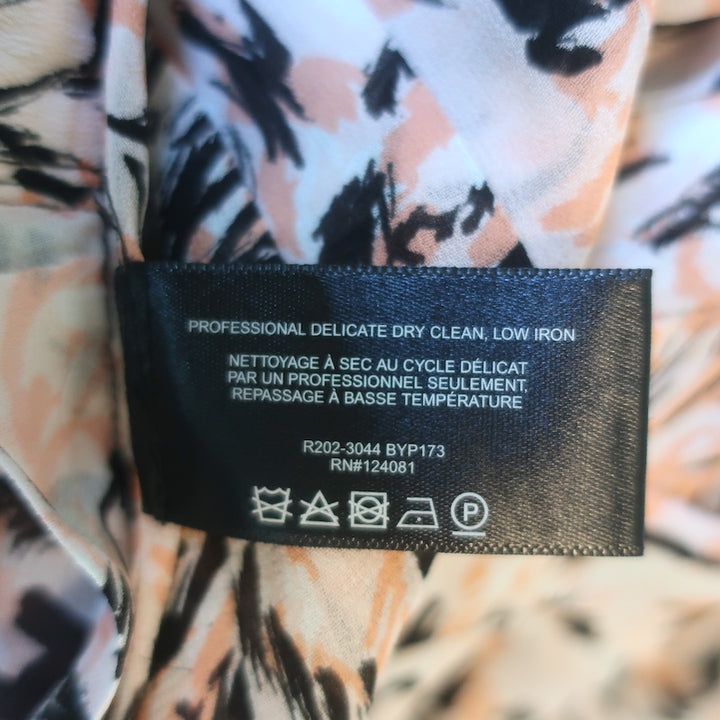 Proenza Schouler Pleated Maxi Dress Light Pink Printed Crepe Size 2 NEW
