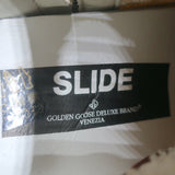 Golden Goose Slide Striped High Top Sneakers Burgundy Suede Size 36