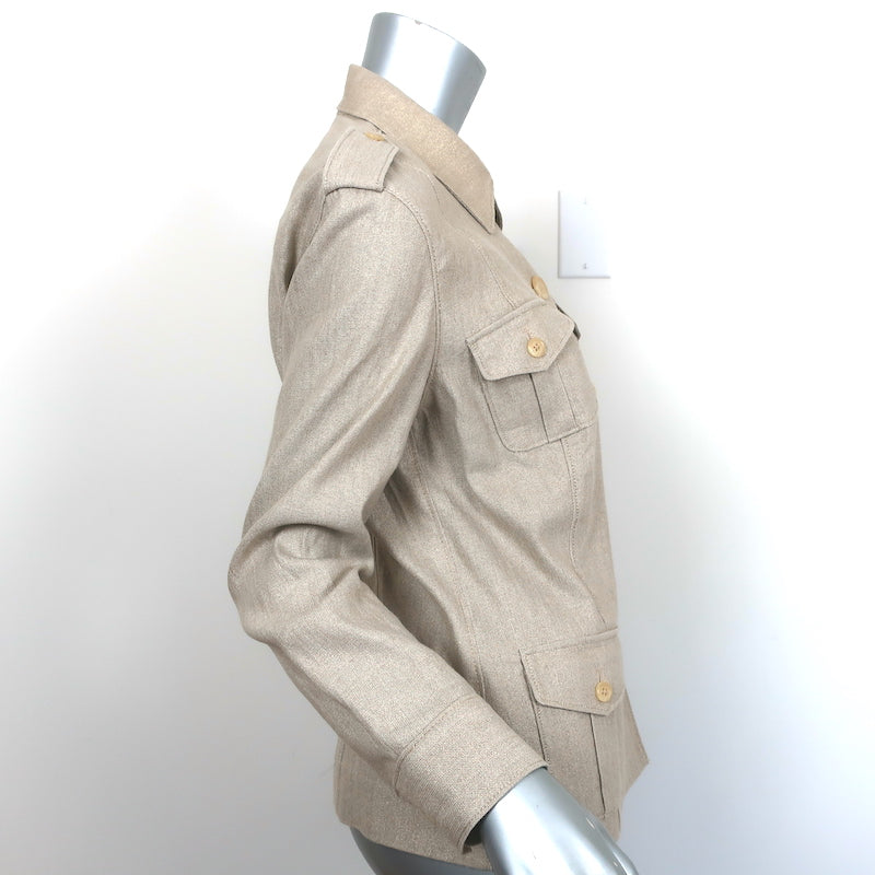 Ralph Lauren Black Label Safari Jacket Beige Linen Size 6