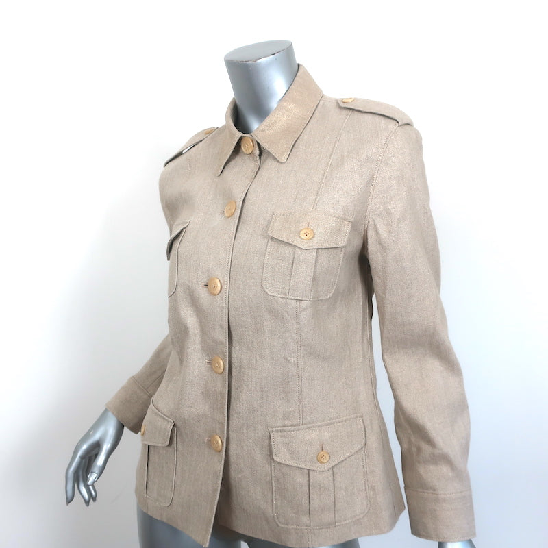Ralph Lauren Black Label Safari Jacket Beige Linen Size 6