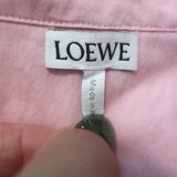 Authentic Loewe Anagram logo-embroidered button-down shirt in pink poplin, pre-owned, gently worn luxury
