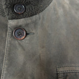 Ralph Lauren Purple Label Suede-Front Cashmere Jacket Olive Size Medium