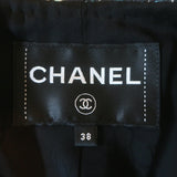 Chanel 2018 Resort Paris-Greece Jacquard Tweed Owl-Button Coat Black Size 38