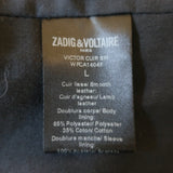 Zadig & Voltaire Victor Leather Blazer Black Size Large One-Button Jacket