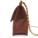 Chanel 23A Small Chain Frame Flap Bag Gold Brown Quilted Caviar Leather NEW
