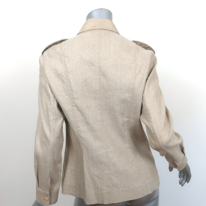 Ralph Lauren Black Label Safari Jacket Beige Linen Size 6