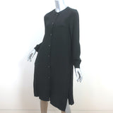 Mona Thalheimer Shirtdress Black Silk Size Extra Small Long Sleeve Tunic NEW