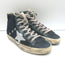 Golden Goose Francy Canvas High Top Sneakers Black with Silver Star Size 36