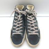Golden Goose Francy Canvas High Top Sneakers Black with Silver Star Size 36