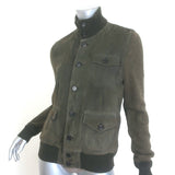 Ralph Lauren Purple Label Suede-Front Cashmere Jacket Olive Size Medium