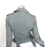 IRO Ashville Leather Moto Jacket Gray Size 36