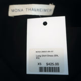 Mona Thalheimer Shirtdress Black Silk Size Extra Small Long Sleeve Tunic NEW