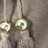 Max Mara Quirite tassel sweater, brown linen knit, authentic pre-owned gently worn, size XS