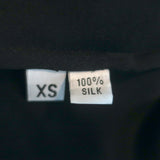 Mona Thalheimer Shirtdress Black Silk Size Extra Small Long Sleeve Tunic NEW