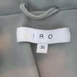 IRO Ashville Leather Moto Jacket Gray Size 36