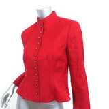 Lauren Ralph Lauren Victorian Jacket Red Linen Size 6