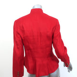 Lauren Ralph Lauren Victorian Jacket Red Linen Size 6