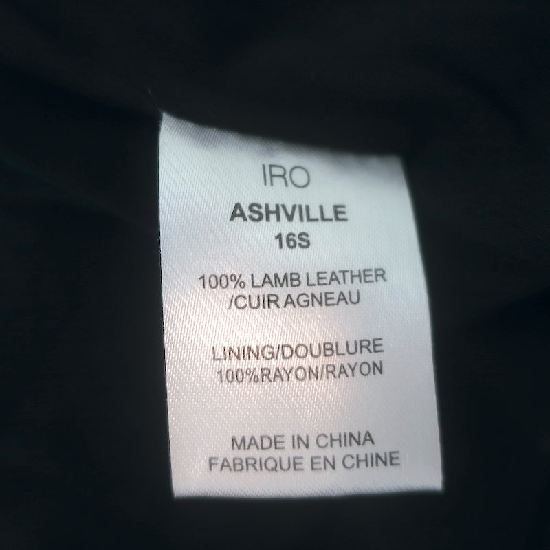 IRO Ashville Leather Moto Jacket Gray Size 36