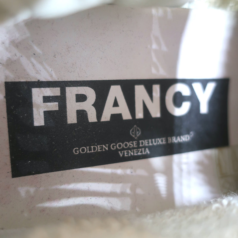 Golden Goose Francy Canvas High Top Sneakers Black with Silver Star Size 36