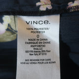 Vince Midi Dress Navy Floral Print Crinkled Crepe Size 0