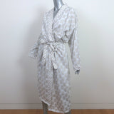 Under the Canopy Robe White/Gold Paisley Print Cotton One Size NEW