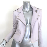 IRO Ashville Leather Moto Jacket Lavender Size 36