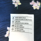 Vince Midi Dress Navy Floral Print Crinkled Crepe Size 0