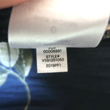 Vince Midi Dress Navy Floral Print Crinkled Crepe Size 0