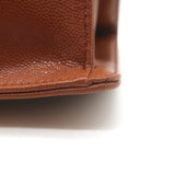 Chanel 23A Small Chain Frame Flap Bag Gold Brown Quilted Caviar Leather NEW