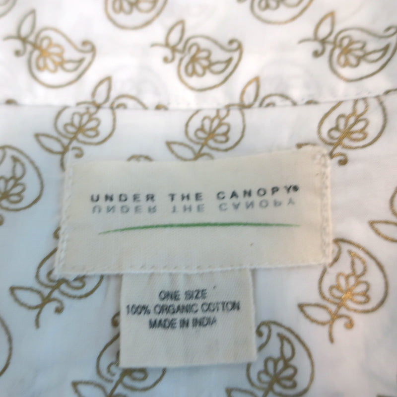 Under the Canopy Robe White/Gold Paisley Print Cotton One Size NEW