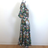 Borgo de Nor Belted Shirtdress Floral Print Cotton Size UK 8/US 4 Long Sleeve Midi Dress