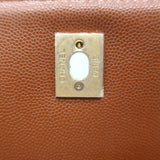 Chanel 23A Small Chain Frame Flap Bag Gold Brown Quilted Caviar Leather NEW