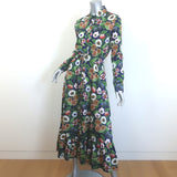 Borgo de Nor Belted Shirtdress Floral Print Cotton Size UK 8/US 4 Long Sleeve Midi Dress