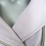 IRO Ashville Leather Moto Jacket Lavender Size 36