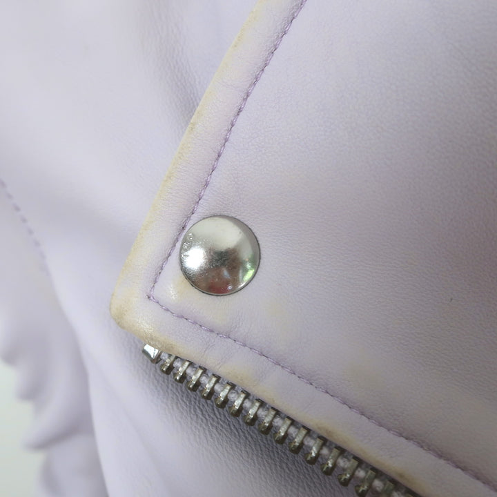 IRO Ashville Leather Moto Jacket Lavender Size 36