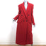Saint Laurent Double Breasted Long Coat Red Cashmere-Wool Size 40