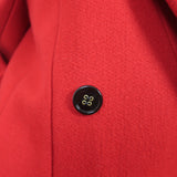 Saint Laurent Double Breasted Long Coat Red Cashmere-Wool Size 40
