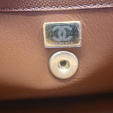 Chanel 23A Small Chain Frame Flap Bag Gold Brown Quilted Caviar Leather NEW