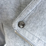 Burberry London Blue Label Sweatshirt Moto Jacket Heather Gray Size 38